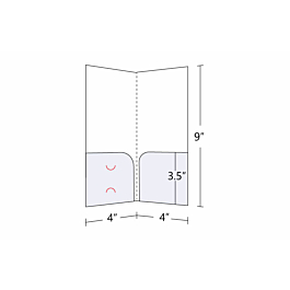 4x9 Pocket Folder with 3.5 inch curved pockets